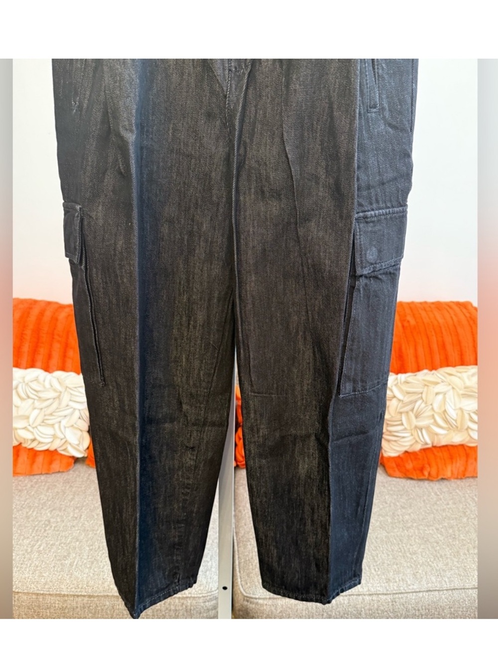 ❣️🆕ÉTICA Lewis High Waist Pleated Ankle Cargo Jeans in Black Onyx $268 MSRP❣️ - Picture 5 of 11